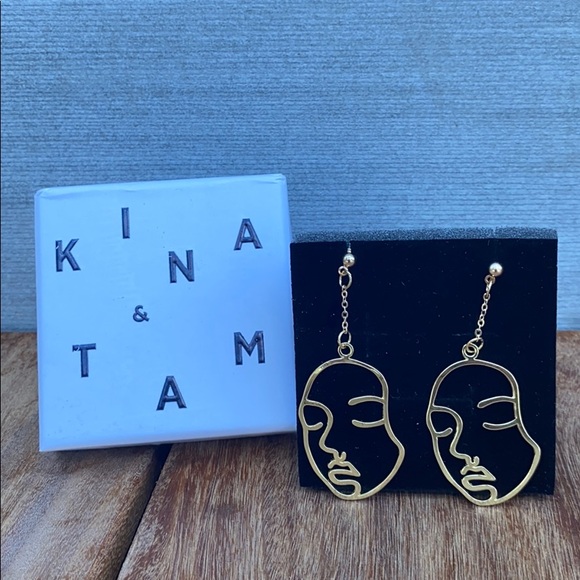 Jewelry - kina&Tam gold dangle earrings